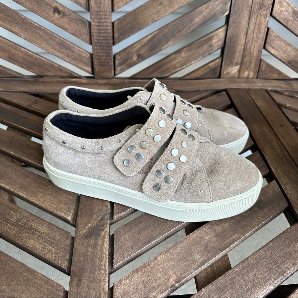 Rebecca Minkoff Taupe Studded Sneakers
